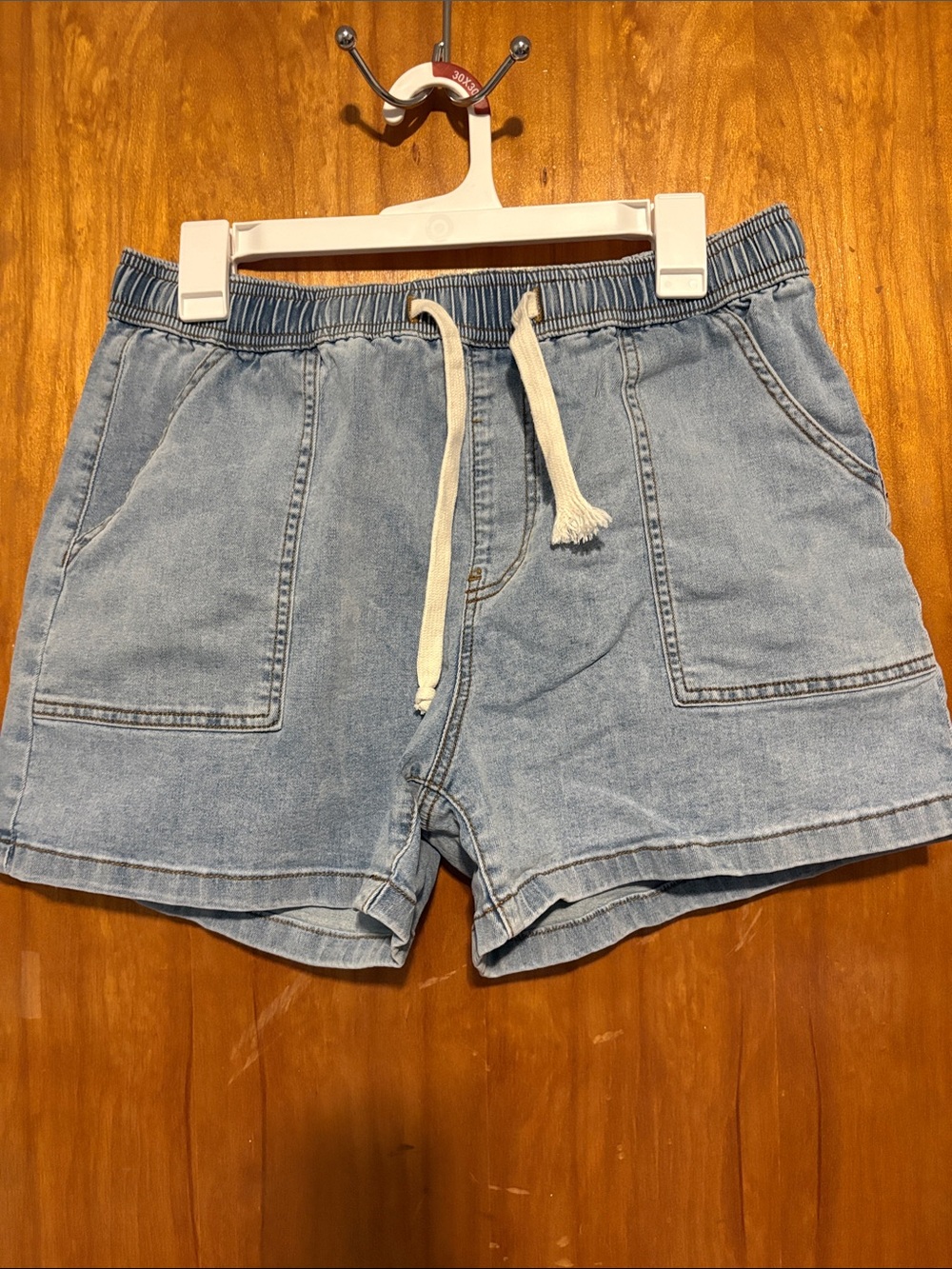 Cicy Bell Casual Light Blue Denim Drawstring Jean Shorts - Size 12